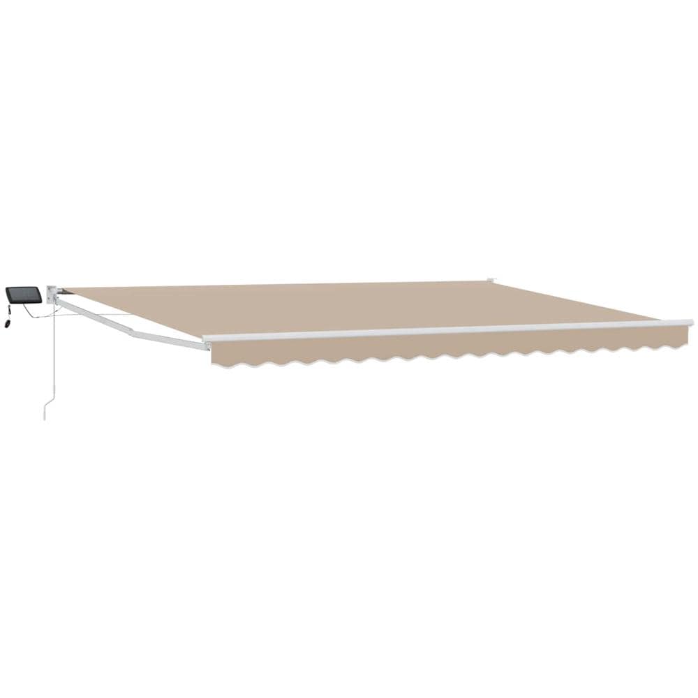 Tenda retrattile manuale con LED Beige e Bianco 4 × 3 m - Foto 1