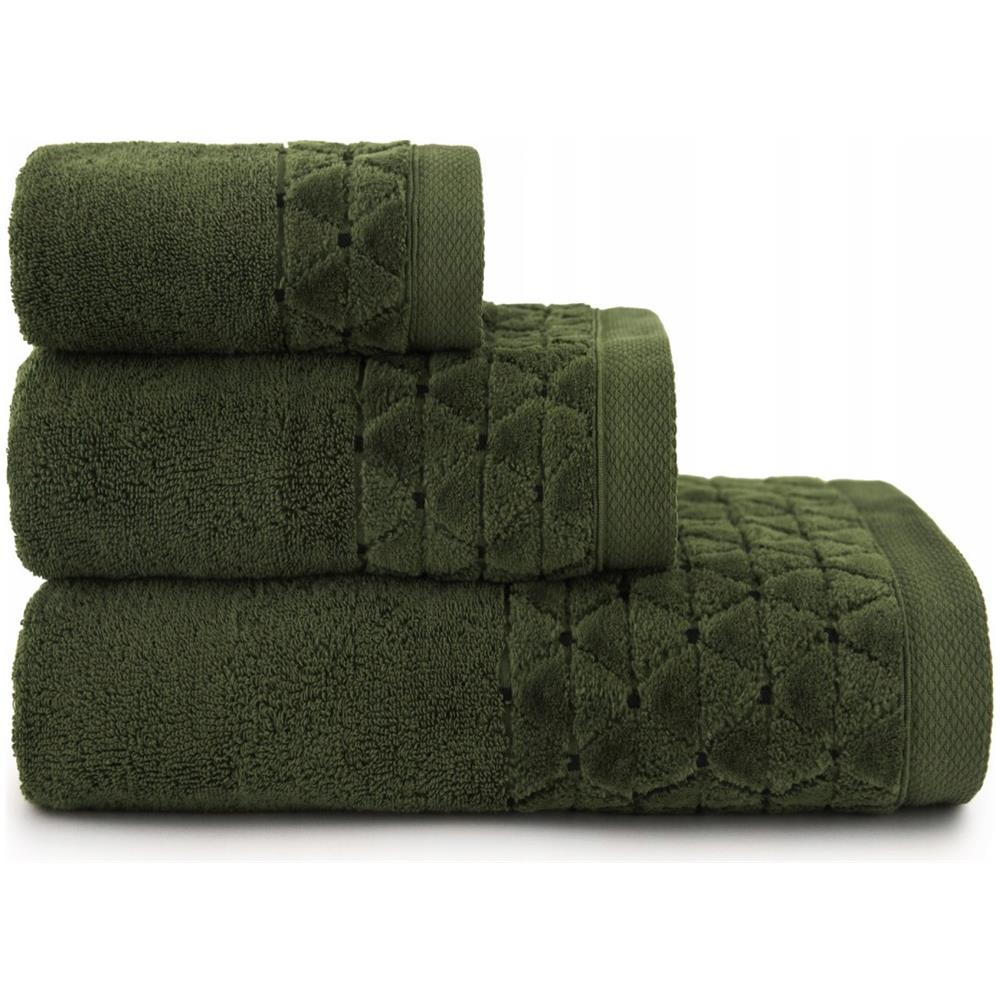 Asciugamano Oscar - 70x140 cm - Verde - Antibatterico - Morbido come il velluto - 500 g /m² - Foto 2
