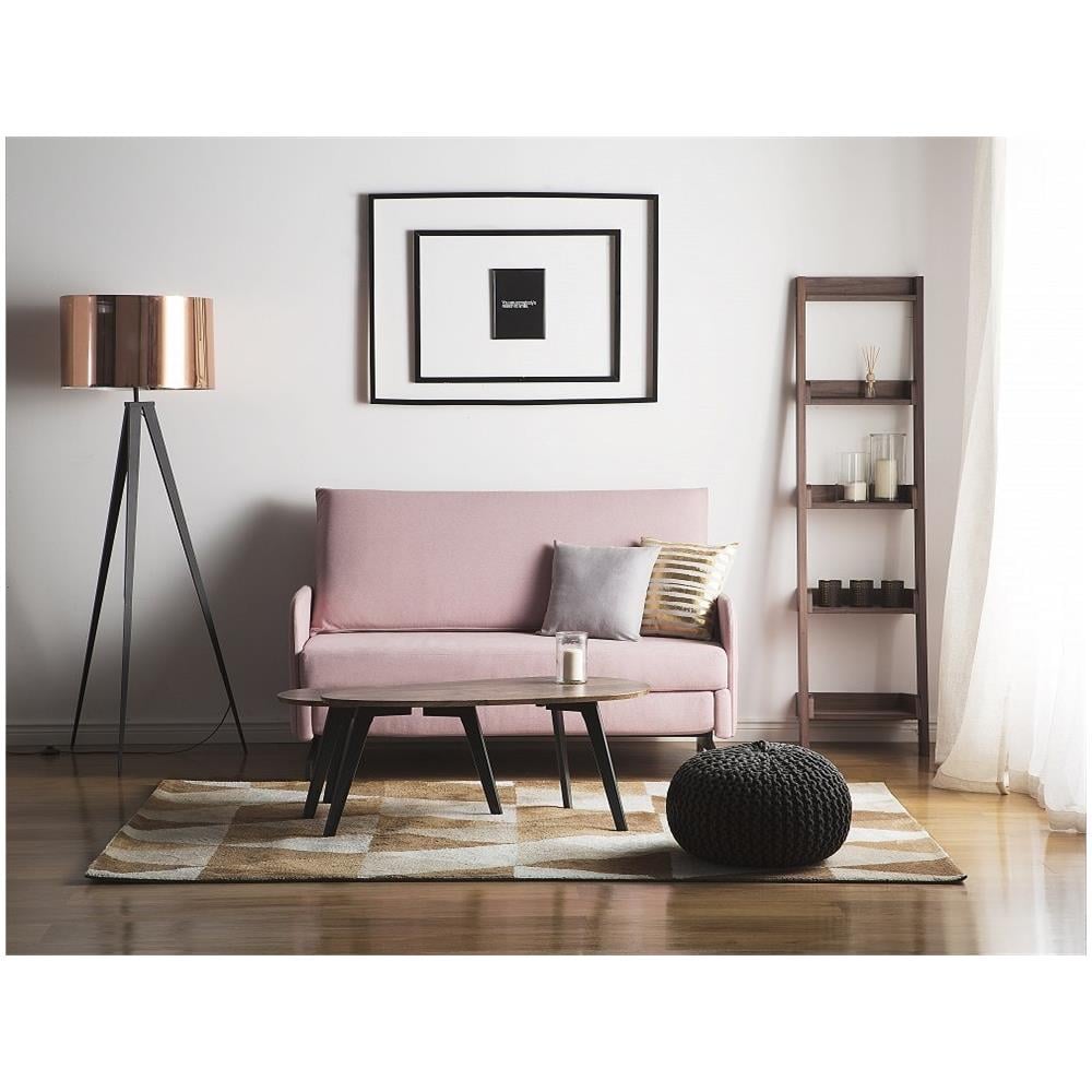 Divano Letto 2 Posti In Tessuto Rosa Belfast - Foto 1