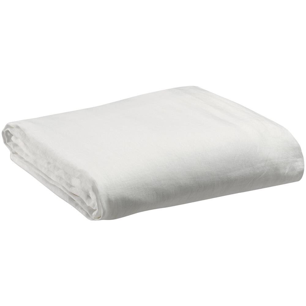 Fodera Per Lenzuolo Zeff In Lino Bianco - 180x200 Cm Con Angoli 30 Cm - Foto 1