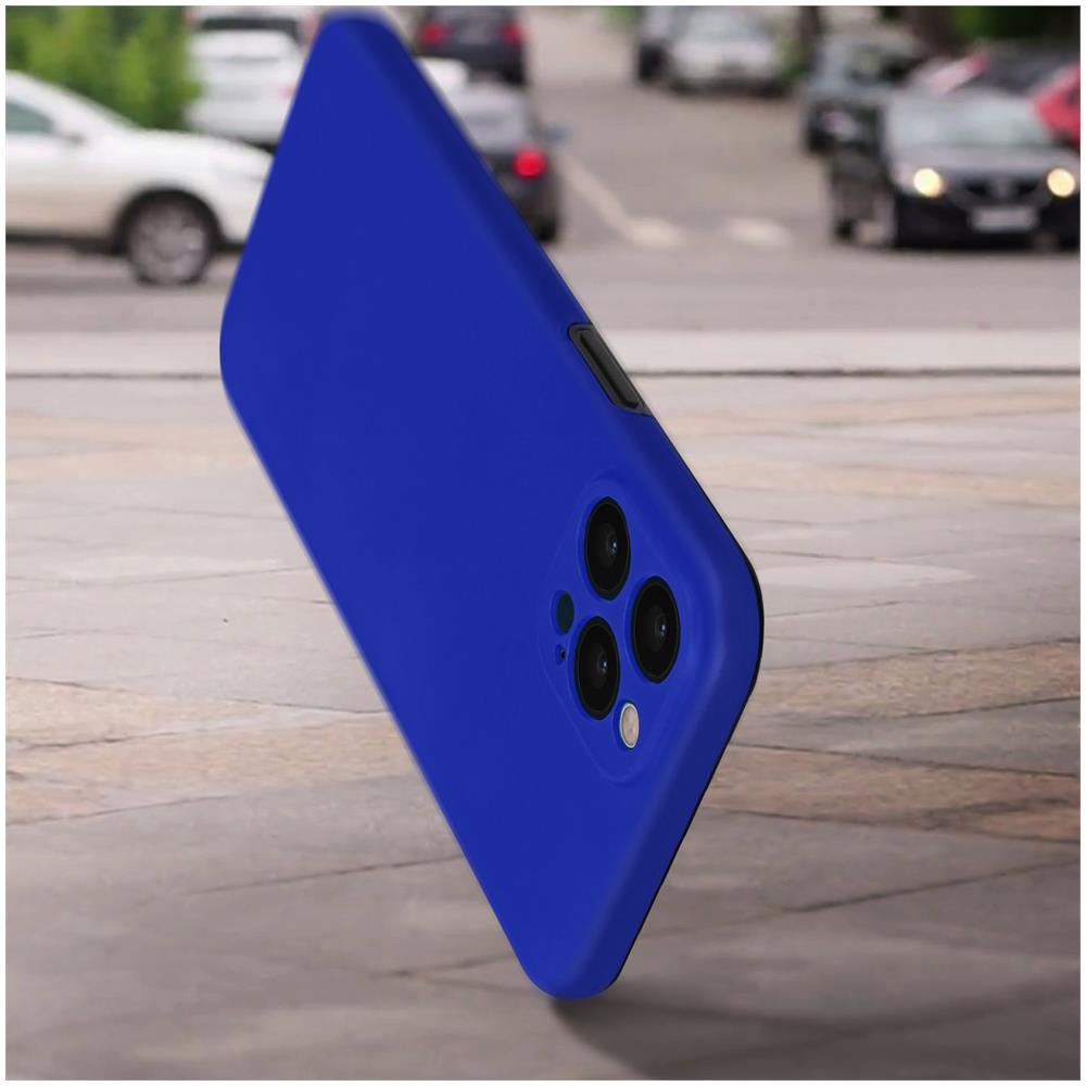 Cover Iphone 12 Pro Max Silicone Fronte Retro Ricopre Lo Schermo Blu - Foto 5