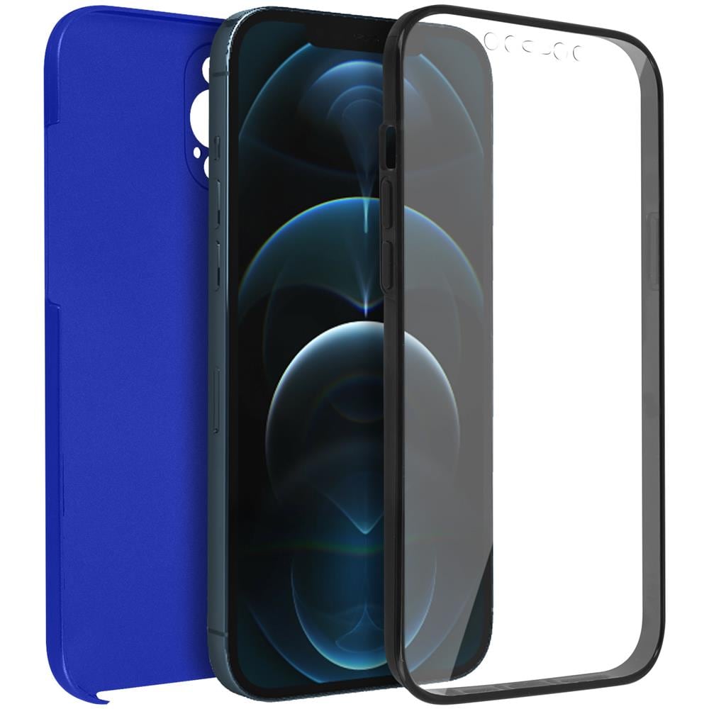Cover Iphone 12 Pro Max Silicone Fronte Retro Ricopre Lo Schermo Blu - Foto 1