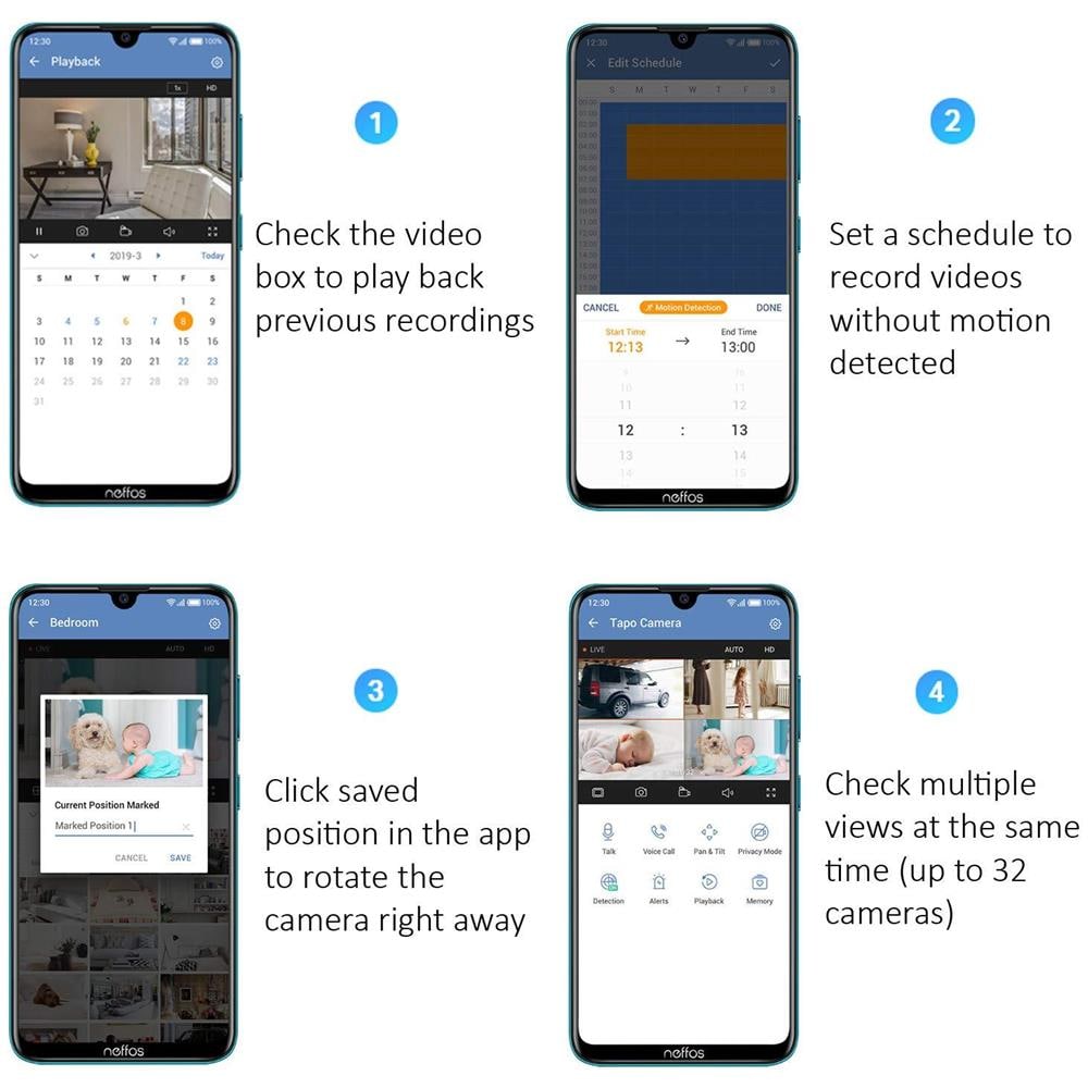 Camera Tp-link Smart Security Cctv Dellinterno Opere Con Alexa Home Page Di Google No Hub Richiesto 1080p Audio A 2 Vie Visione Notturna Sd Bagagli Libero Tapo App (tapo C100) - Foto 4
