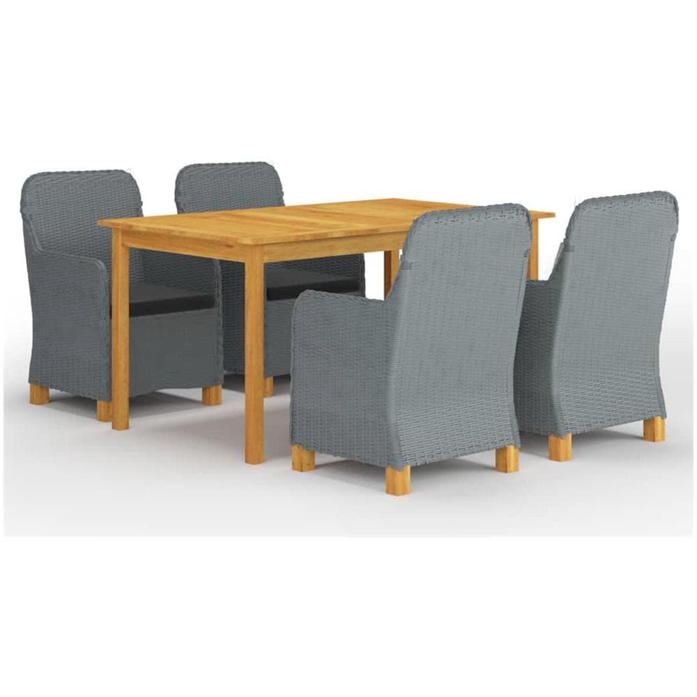 Set Mobili da Pranzo per Giardino 5 pz Grigio Chiaro - Foto 1