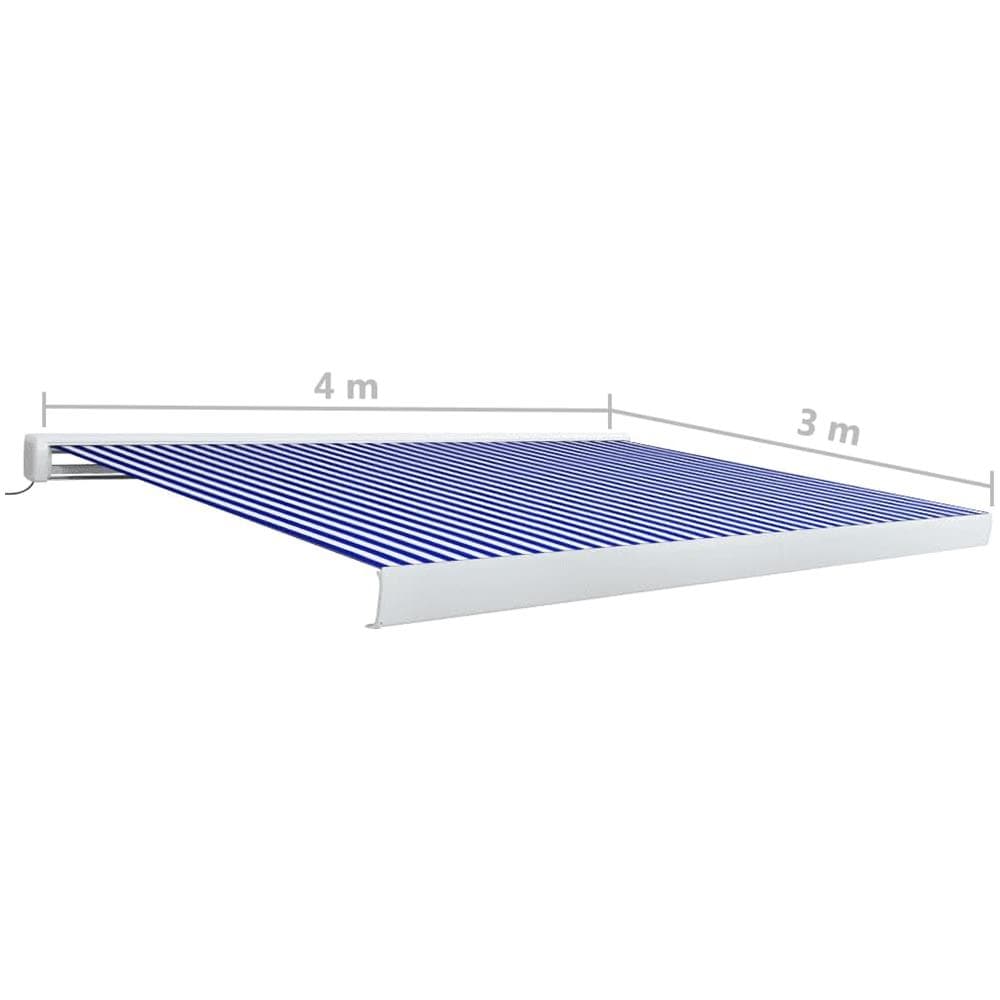 Tenda A Cassonetto Motorizzata 400x300 Cm Blu E Bianco - Foto 6