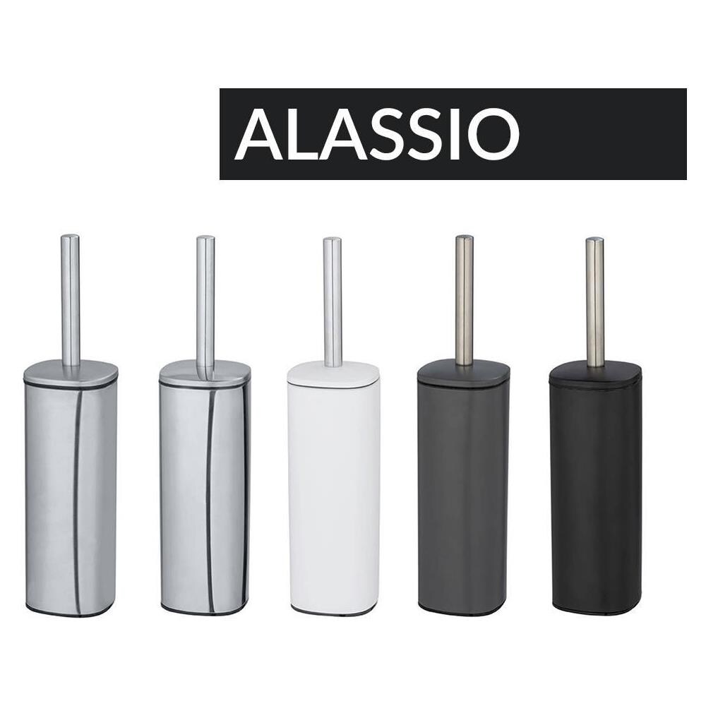 Spazzola Wc Alassio, Acciaio Inox Opaco, Grigio, Wenko - Foto 2