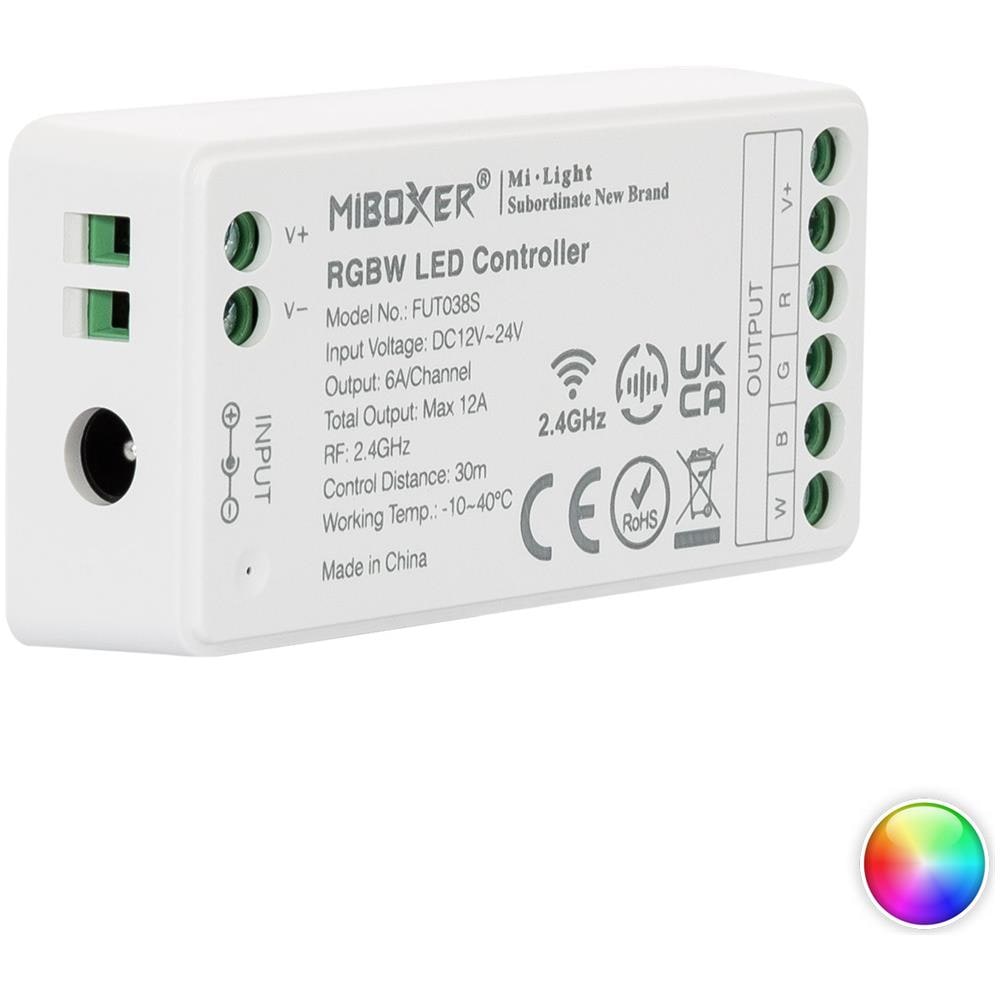 Controller Regolatore Led Rgbw 12/24v Dc Fut038s 74.5x36x17 Mm Pc - Foto 2