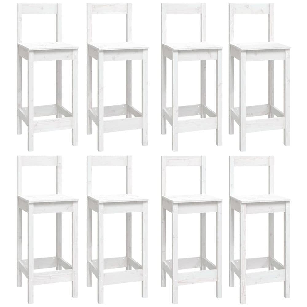 Set Da Bar 9 Pz Bianco In Legno Massello Di Pino - Foto 3