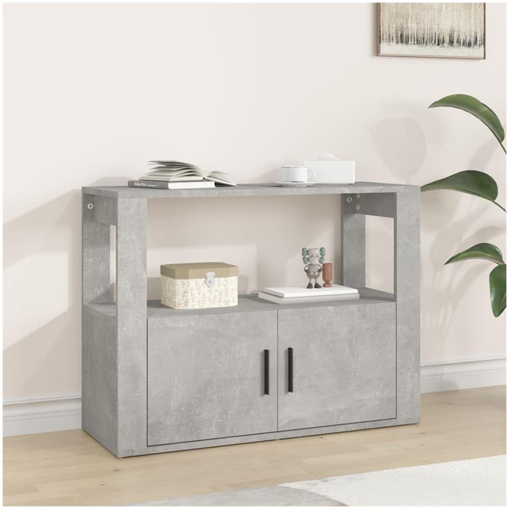 Credenza Grigio Cemento 80x30x60 cm in Legno Multistrato - Foto 1