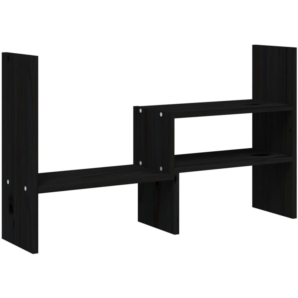 Supporto Monitor Nero (39-72) x17x43 Cm Legno Massello Di Pino - Foto 2