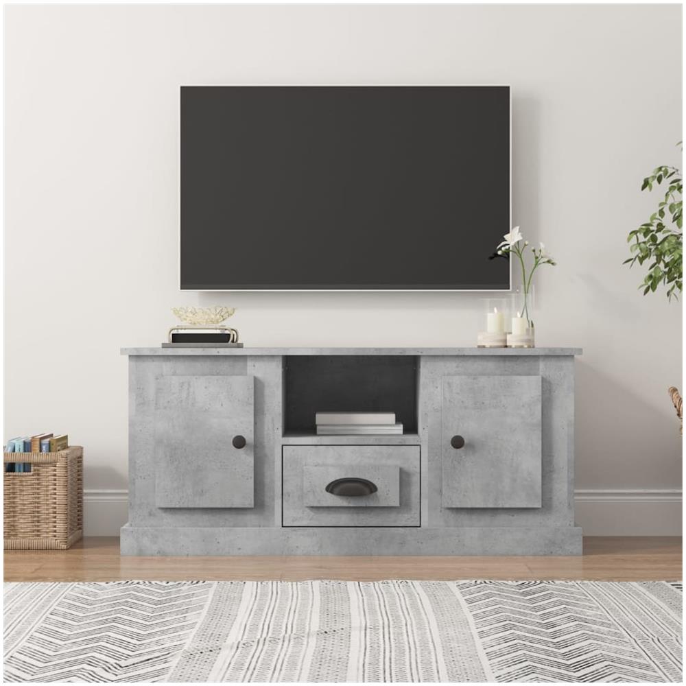 Mobile Porta Tv Grigio Cemento 100x35,5x45cm Legno Multistrato - Foto 1