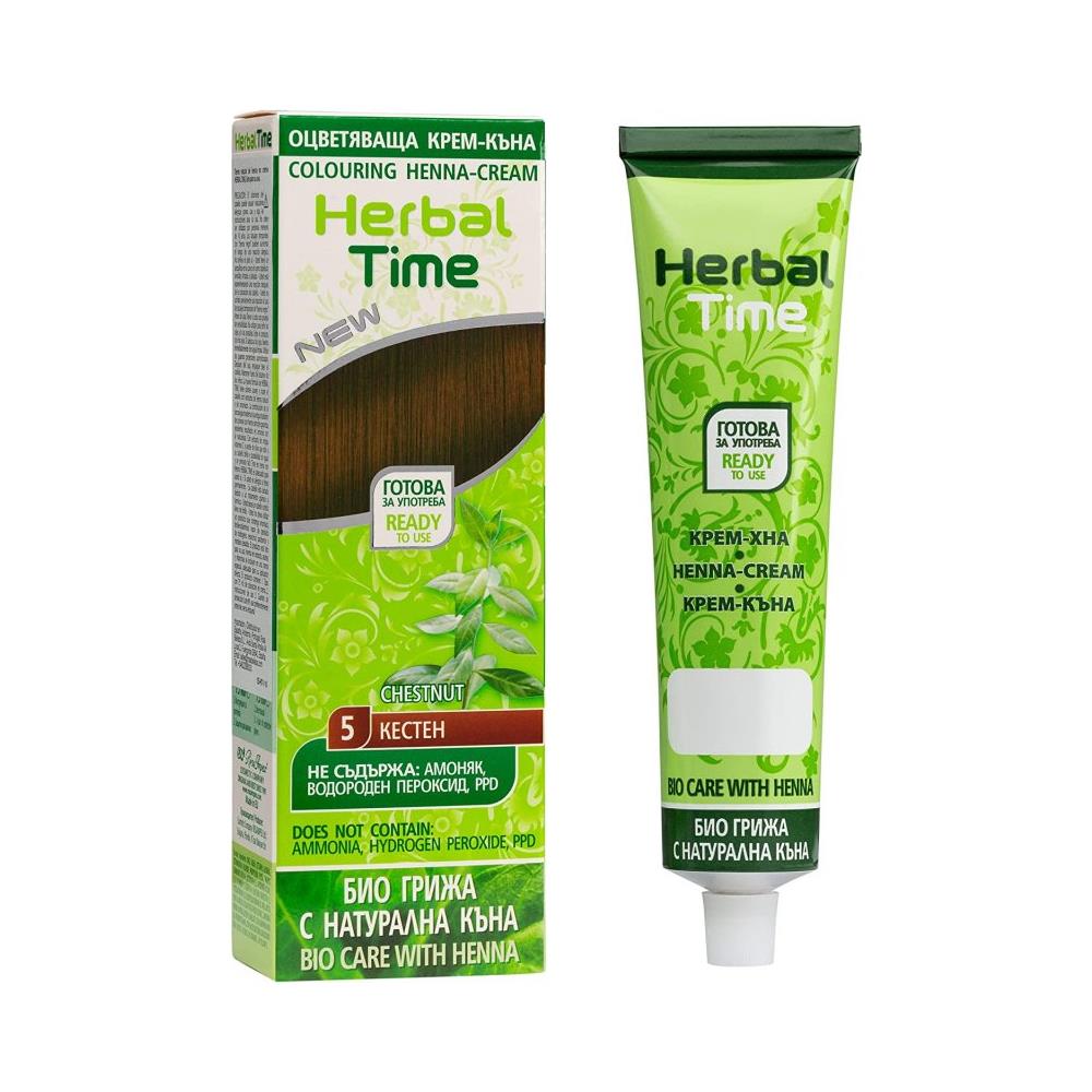 Crema-henna Colorante Nr. 5 Castagno ""herbal Time"" - Foto 1