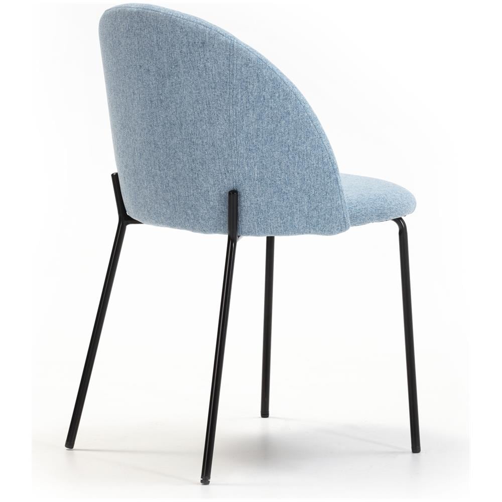 Set Di 2 Sedie Da Pranzo Kenia Imbottite Blu, 43 X 47 X 78,5 Cm - Foto 4