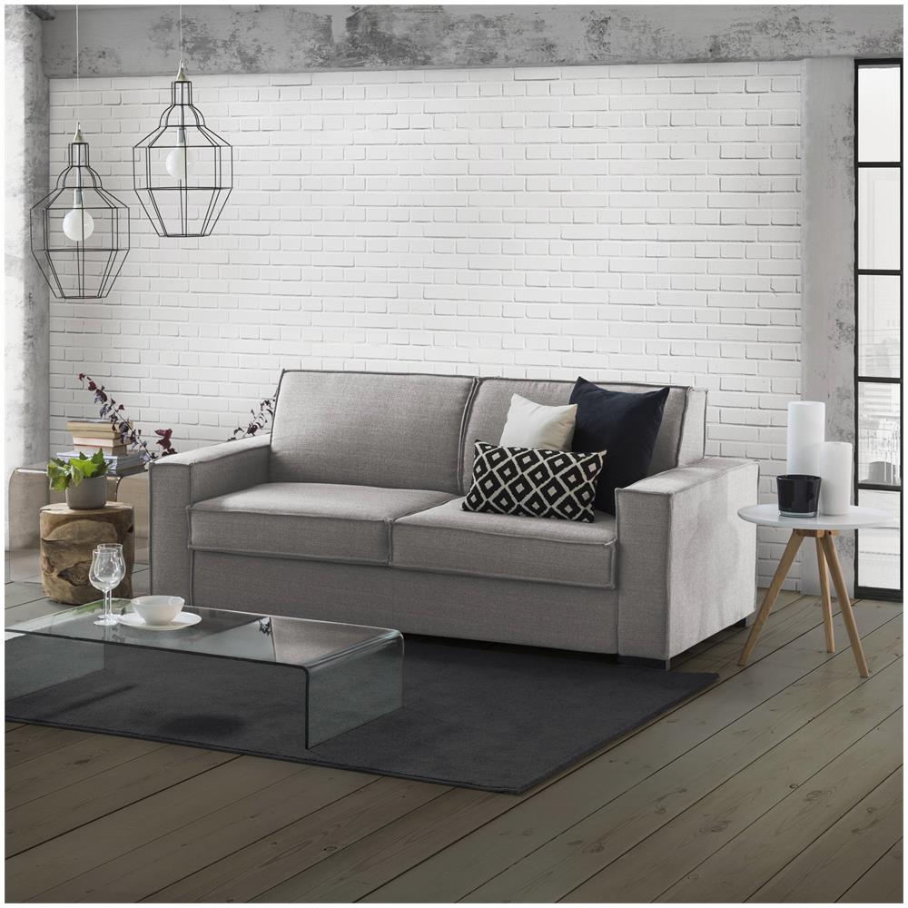 Divano Letto Giuliana, Divano A 2 Posti, 100% Made In Italy, Sofà Soggiorno Con Apertura Girevole, In Tessuto Imbottito, Con Braccioli Standard, Cm 180x95h90, Grigio - Foto 1