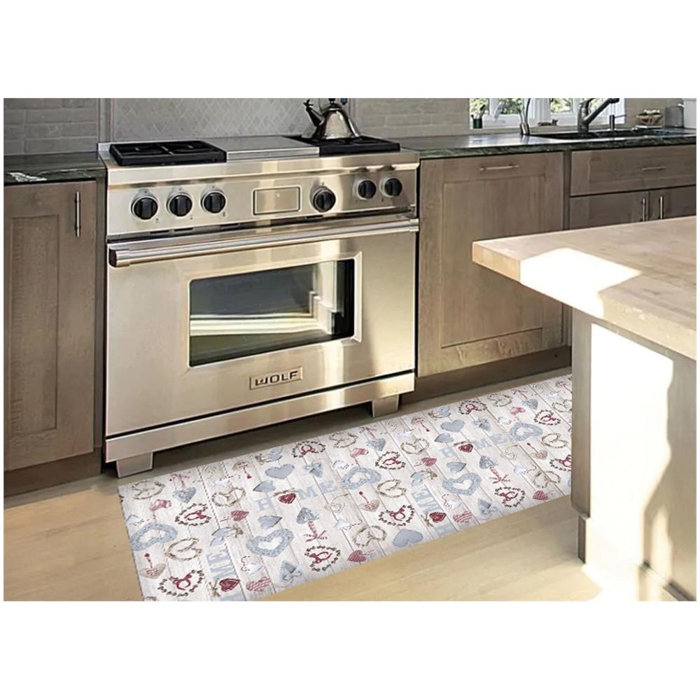 Tappeto Passatoia Cucina Antimacchia Antiscivolo Gommato Disegno Home 50x100 Home - Foto 4