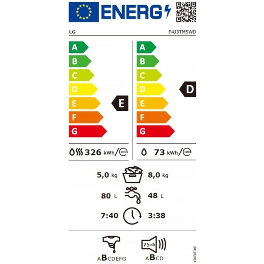 Lavasciuga F4J3TM5WD Capacità Lav /Asc 8/5 Kg Classe E Velocità 1400 giri - Foto 2