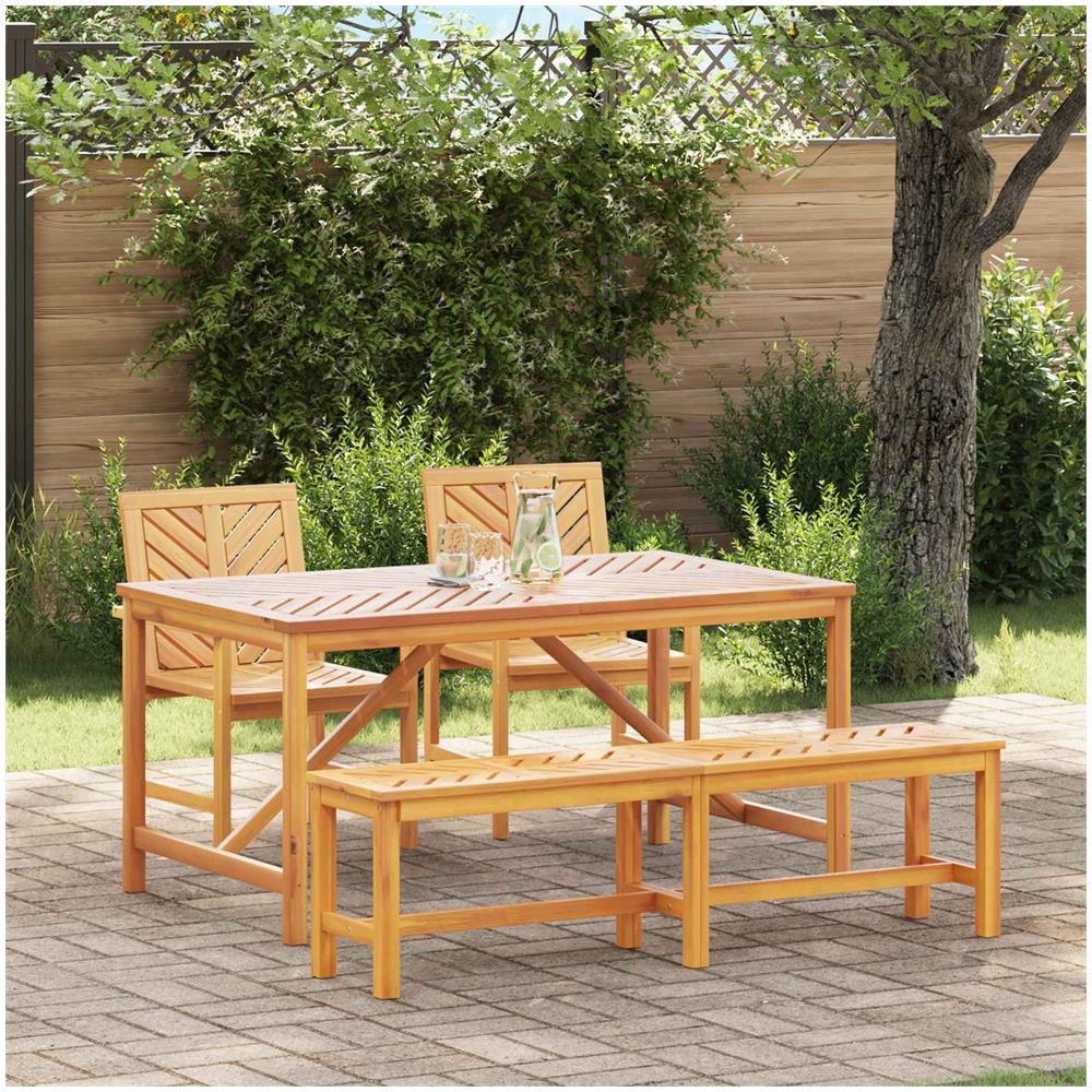Set da Pranzo per Giardino 4 pcs Marrone 150 x 90 x 74 cm - Foto 1