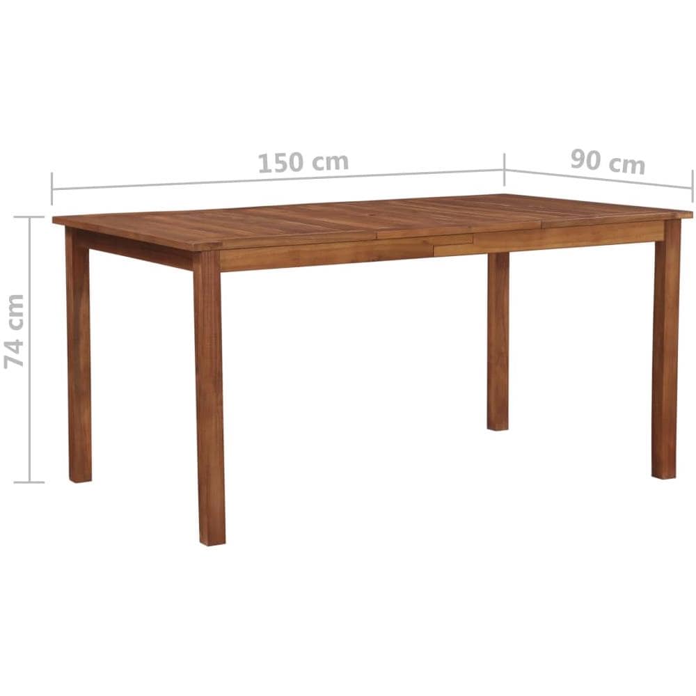 Tavolo Da Pranzo In Legno Massello Di Acacia 150x90x74 Cm - Foto 5