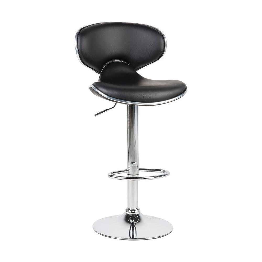 Sgabello In Similpelle Nero Regolabile In Altezza Conway. - Foto 2