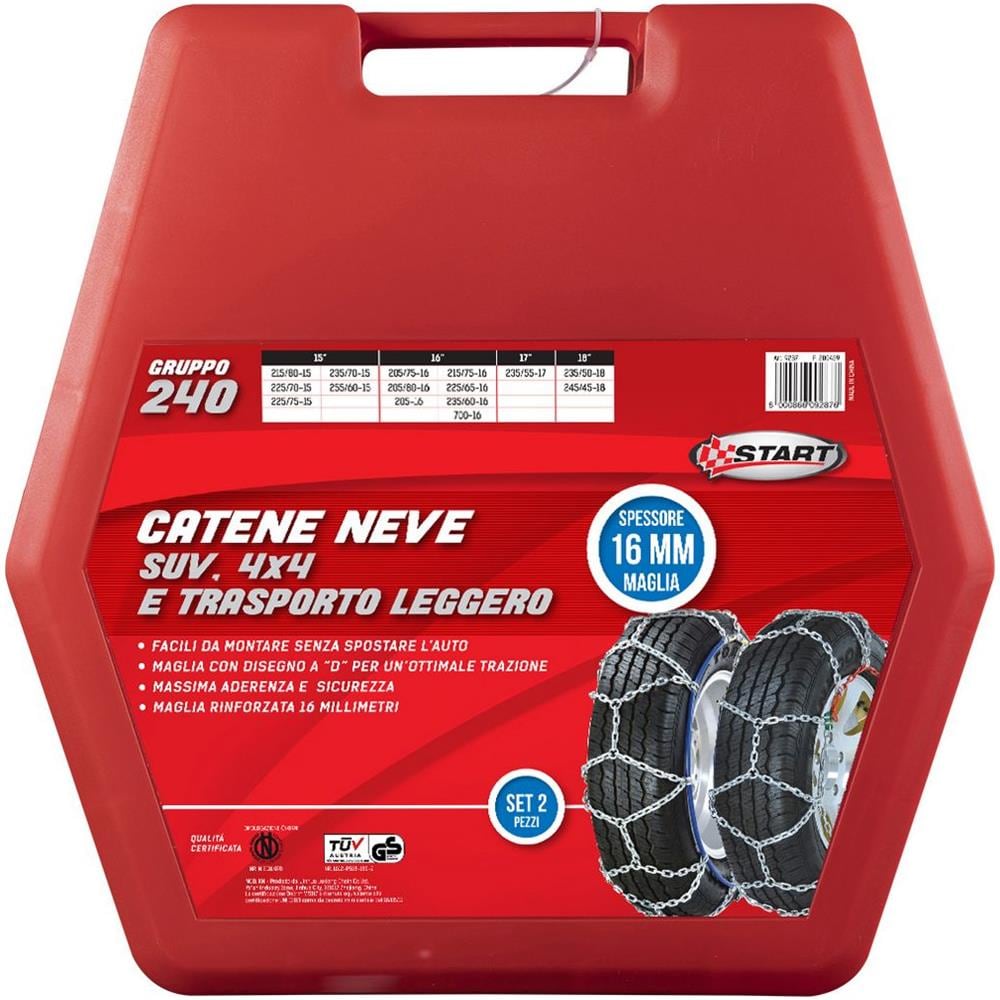 Set Due Pezzi Catene Da Neve 16mm Gruppo 240 Per Suv 4x4 E Trasporto Leggero - Foto 2