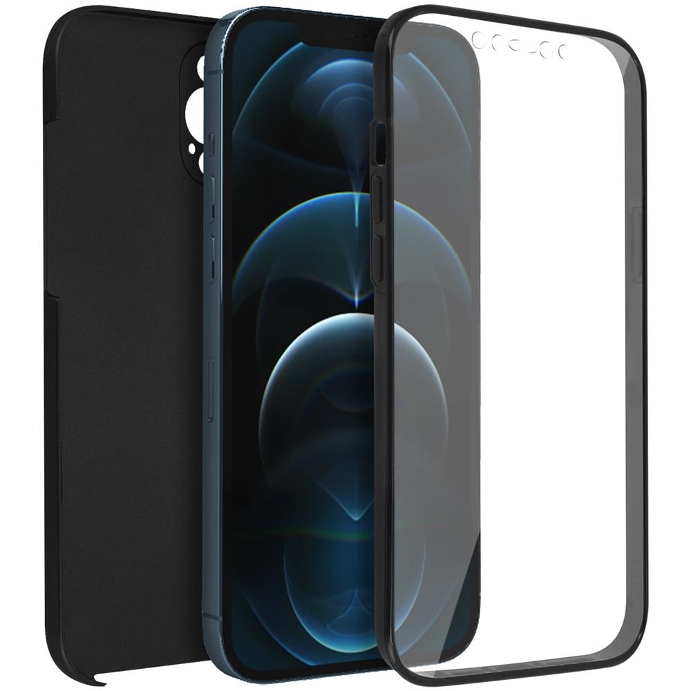 Cover Iphone 12 Pro Max Silicone Fronte Retro Ricopre Lo Schermo Nero - Foto 1