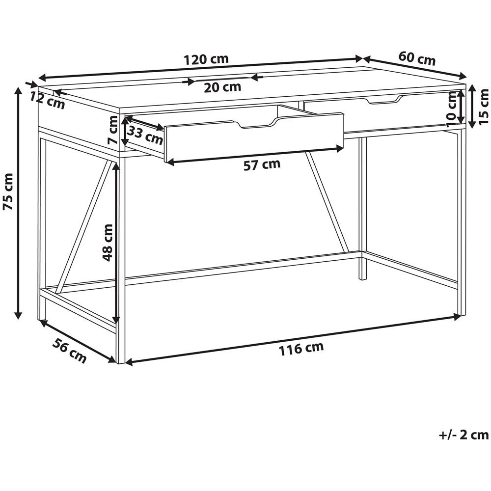 Scrivania Jena Nero 120 Cm 60 Cm Con Contenitore - Foto 2