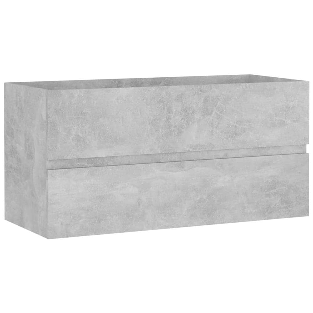 Mobile Lavabo Grigio Cemento 90x38,5x45 cm in Legno Multistrato - Foto 2