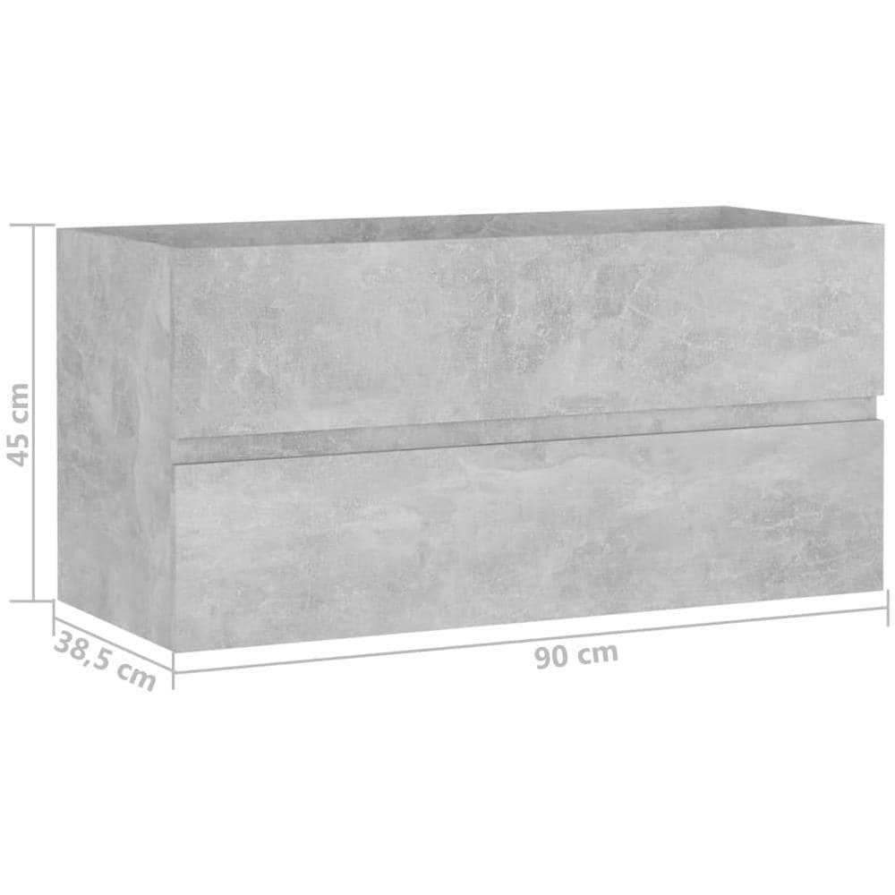 Mobile Lavabo Grigio Cemento 90x38,5x45 cm in Legno Multistrato - Foto 8