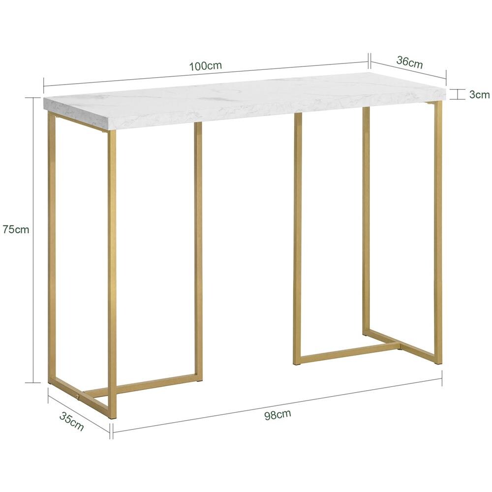 Tavolo Consolle Ingresso Moderno Aspetto Marmo Stile Vintage L100xp36xa75cm Fsb58-g - Foto 2