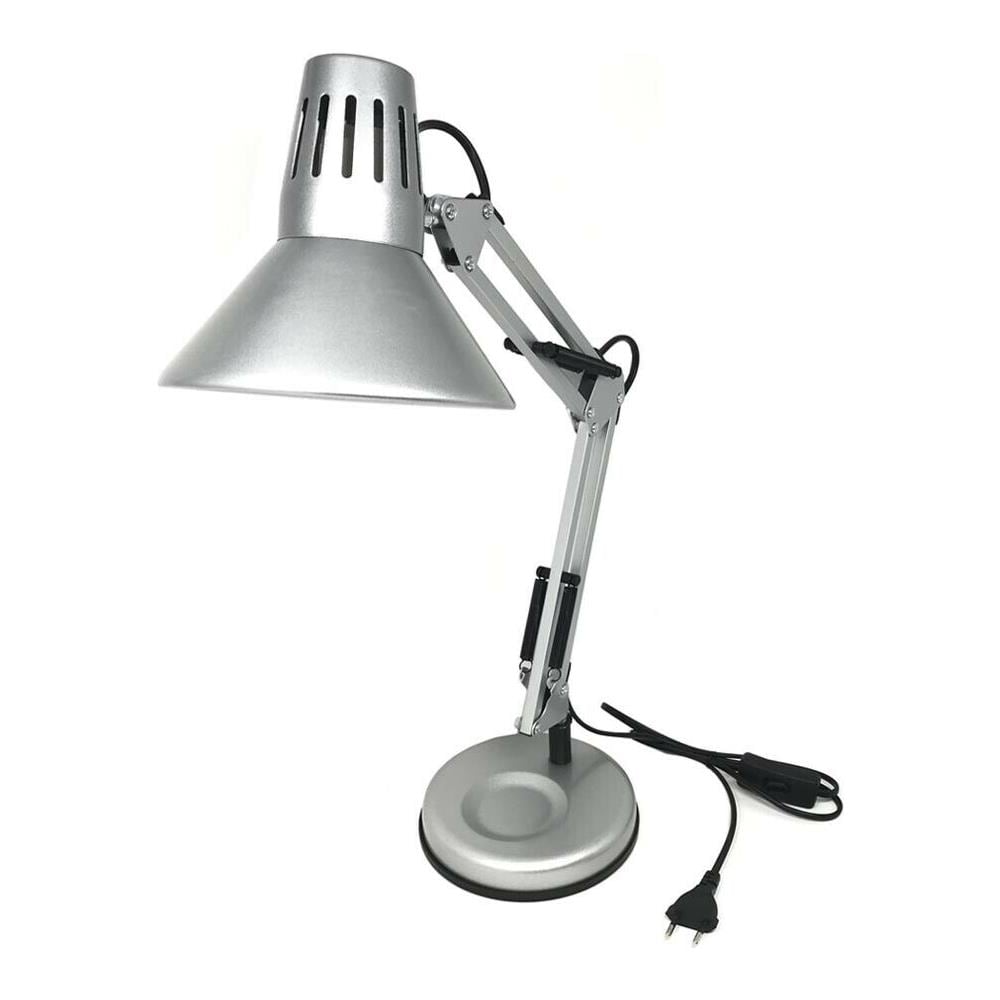 Lampada Da Tavolo Scrivania Lumetto Braccio Snodabile Morsetto Color Silver - Foto 1