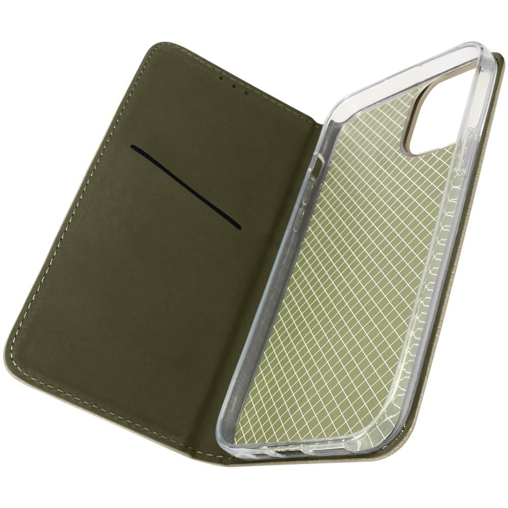 Custodia Iphone 14 Copertina Portacarte Funzione Supporto Oro - Foto 1