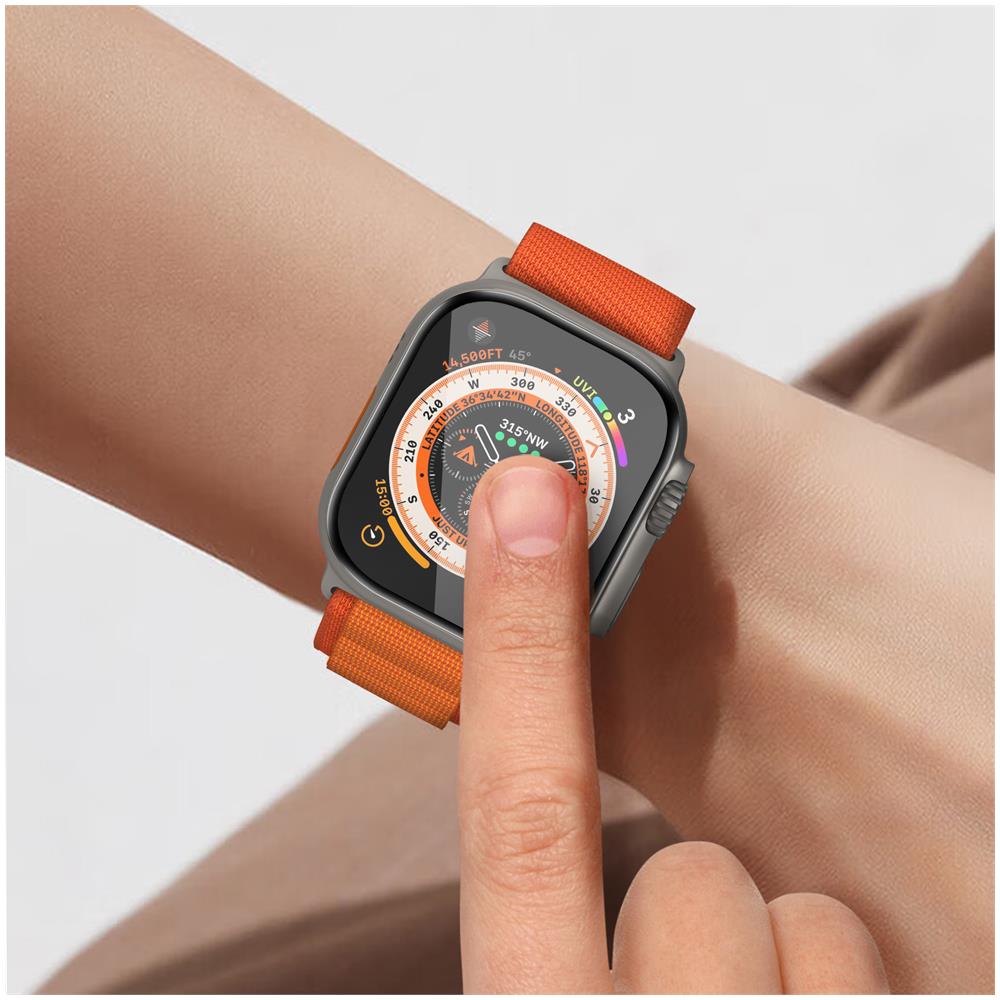 Salvadisplay In Vetro Organico Per Apple Watch Ultra 49 Mm Bordo Nero - Foto 5