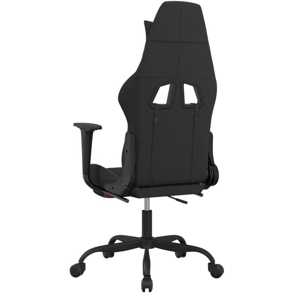 Sedia Da Gaming Con Poggiapiedi Rosso E Nero In Tessuto - Foto 10