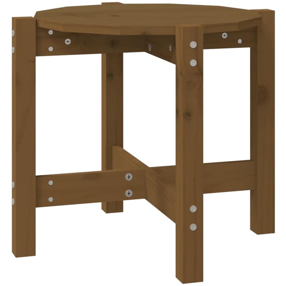 Tavolino Da Salotto Miele 52,5x45cm In Legno Massello Di Pino - Foto 2
