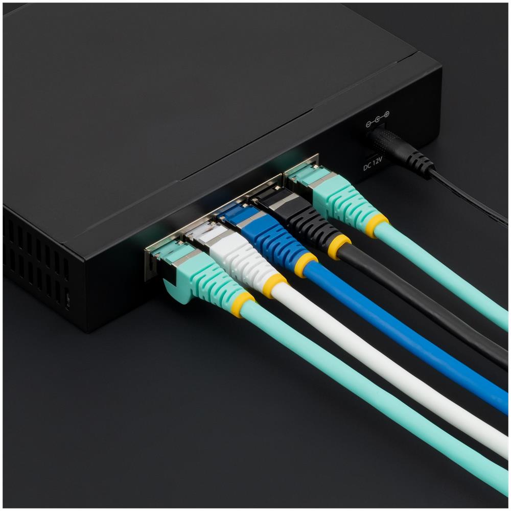 Cavo Ethernet CAT 6a - 7m - Nero - Cavo di rete LAN Low Smoke Zero Halogen (LSZH) - 10GbE 500MHz 100W PoE++ - Filo /Cavo patch schermato S /FTP con spinotto RJ45 antigroviglio e rilievi di trazione - Foto 5
