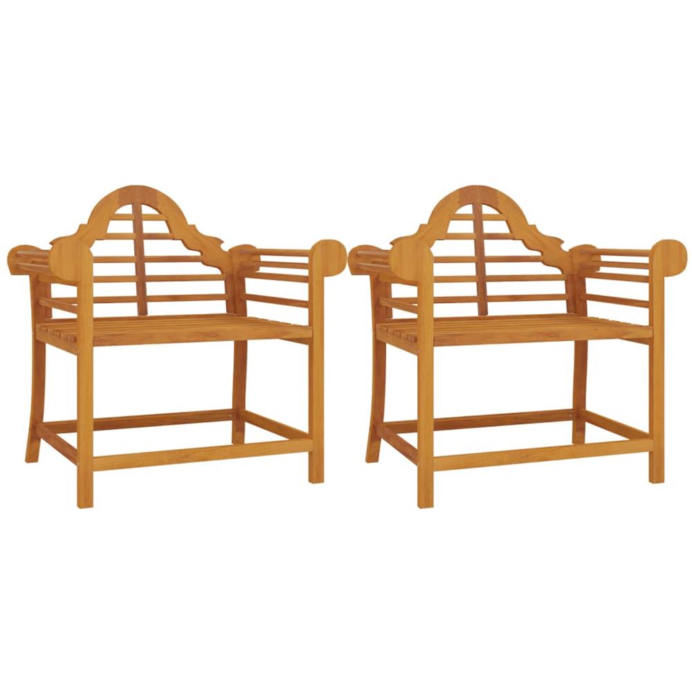 Sedie da Giardino 2 pz 91x62x94 cm in Legno Massello di Teak - Foto 2