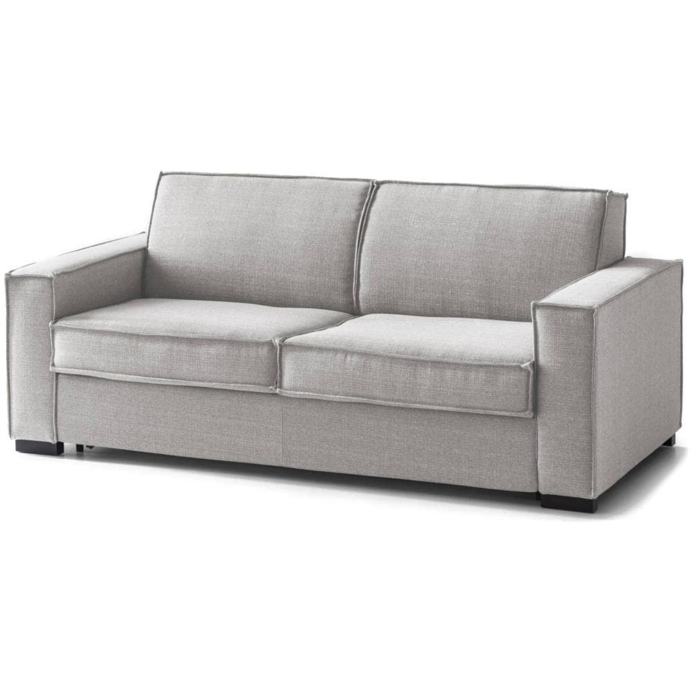 Divano Letto Samantha, Divano A 2 Posti, 100% Made In Italy, Sofà Soggiorno Con Apertura Girevole, In Tessuto Imbottito, Con Braccioli Slim, Cm 160x95h90, Grigio - Foto 2