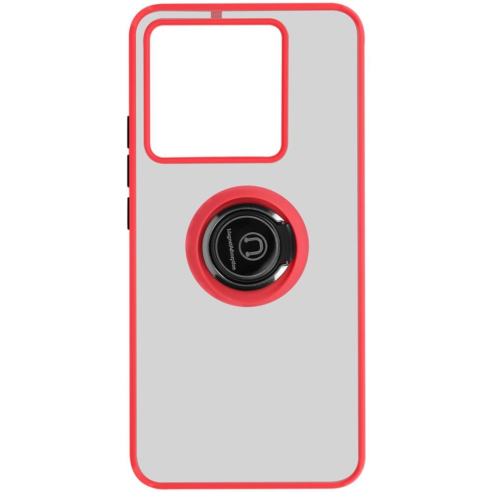 Cover Per Xiaomi 13t E 13t Pro Anello Metallico Supporto Bordo Rosso - Foto 1