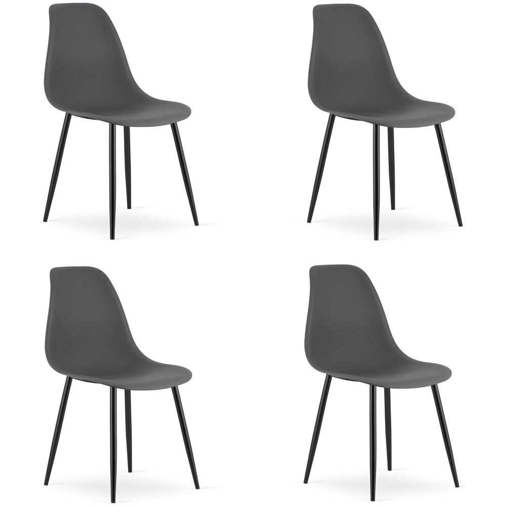 WAT Sedia da scrivania moderna grigio scuro x4 - Foto 1