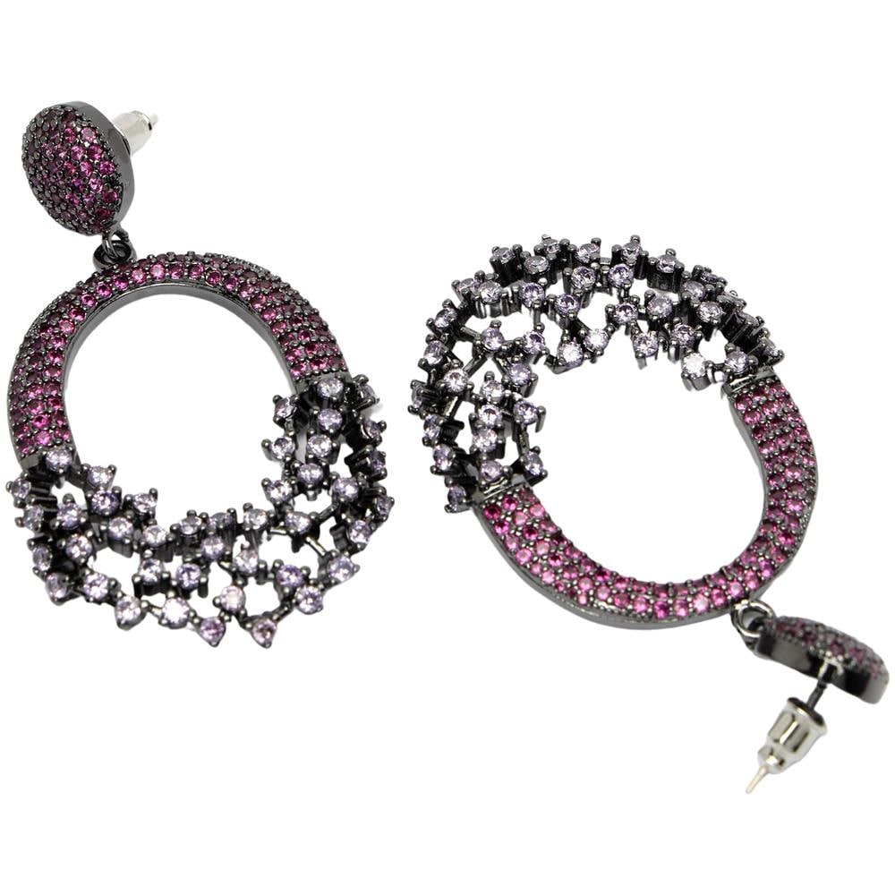 Collezione Diva Orecchini Cavi Rossi Scintillanti in Zirconia - Foto 2