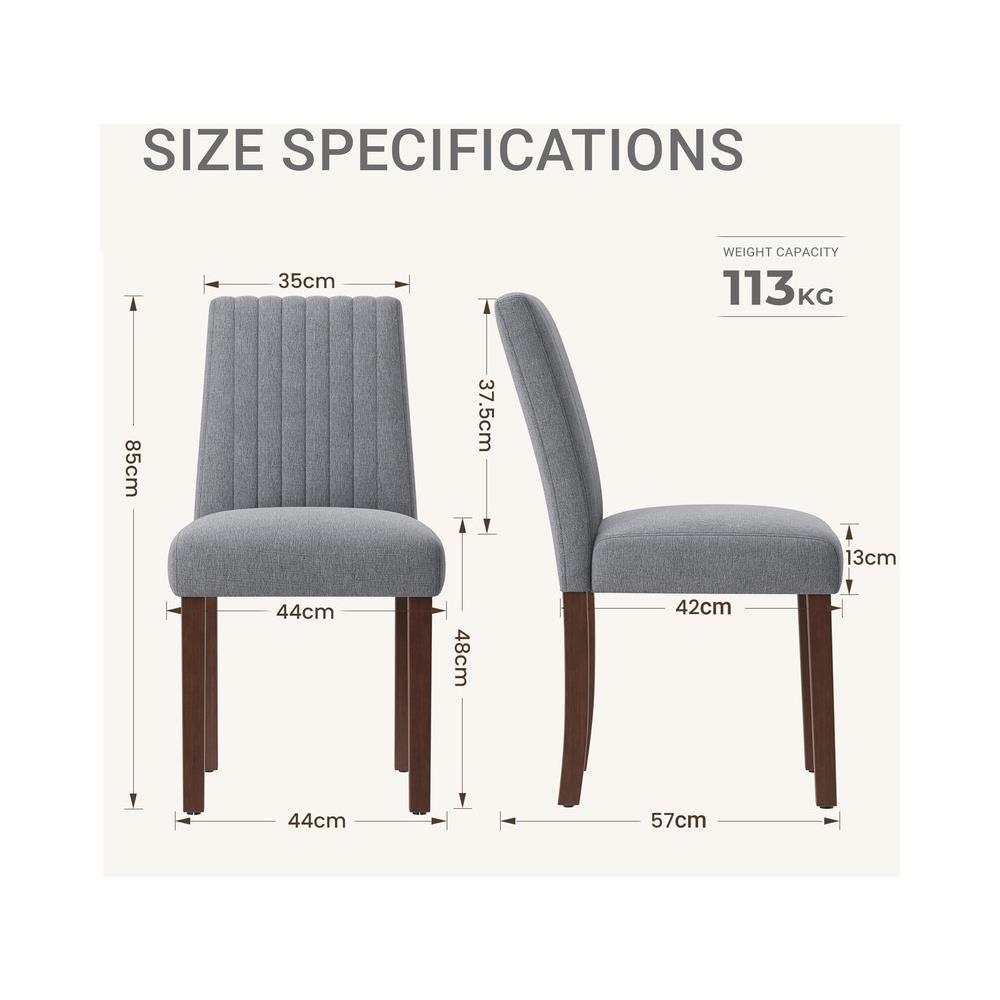 Sedia Da Pranzo Imbottita Con Schienale Alto, Sedia In Tessuto Ergonomica, Sedie Moderne Per Cucina Con Gambe In Legno, Comode E Stabili, Per Sala Da Pranzo, Cucina E Home Office - Foto 2