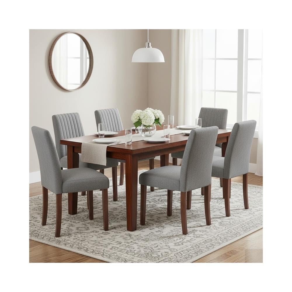 Sedia Da Pranzo Imbottita Con Schienale Alto, Sedia In Tessuto Ergonomica, Sedie Moderne Per Cucina Con Gambe In Legno, Comode E Stabili, Per Sala Da Pranzo, Cucina E Home Office - Foto 8