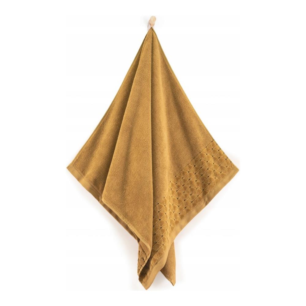 Asciugamano Oscar 50x100 cm 500 g /m² - Giallo senape - Antibatterico - Lussuoso e morbido - Foto 1