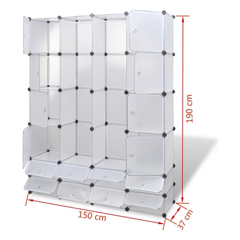 Armadietto Modulare 18 Scomparti Bianco 37 x 146 x 180,5 cm - Foto 6