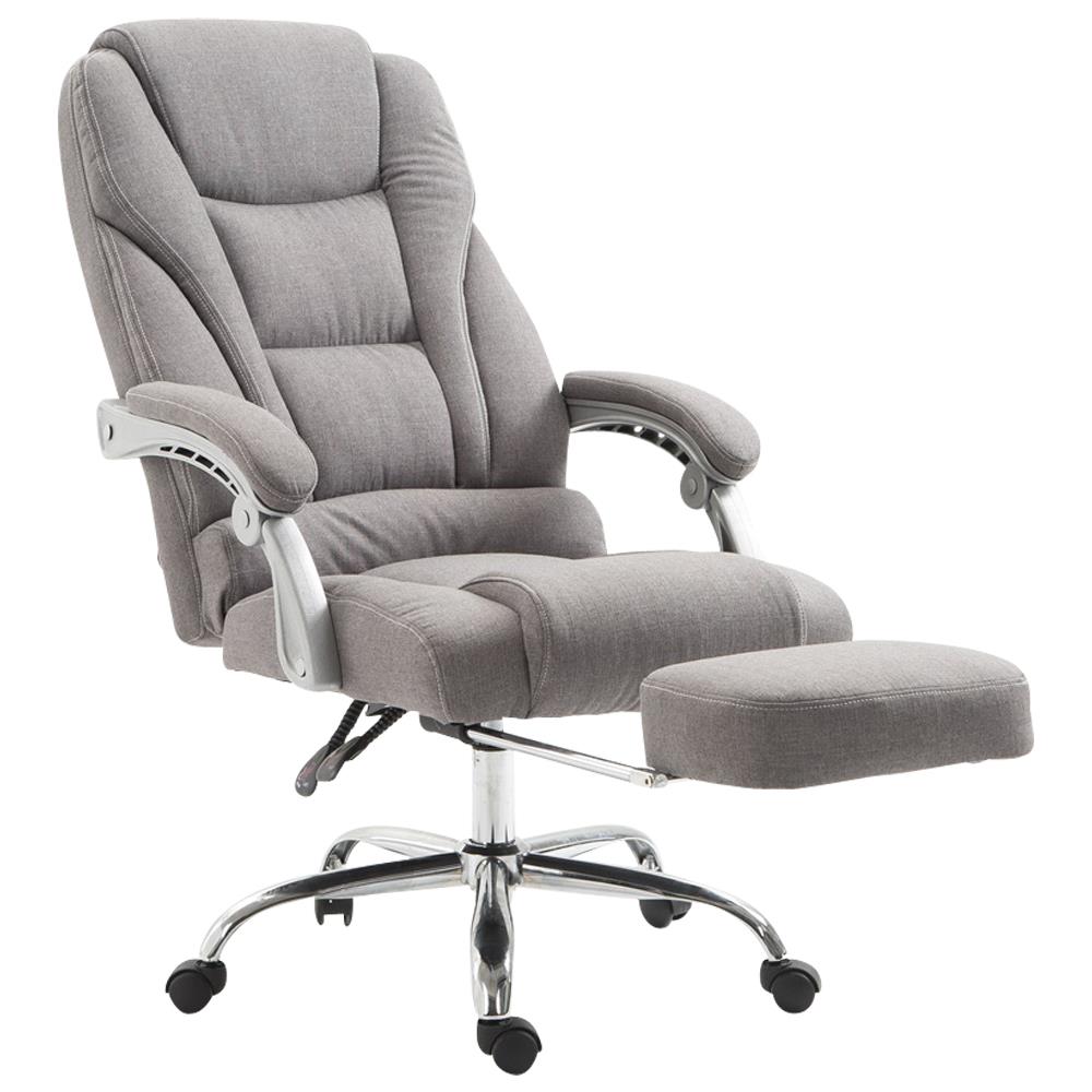 Sedia Ufficio Pacific in Tessuto - Poltrona Direzionale Ergonomica Imbottita con Poggiapiedi - Sedia Studio Carico Max 150KG Grigio - Foto 1