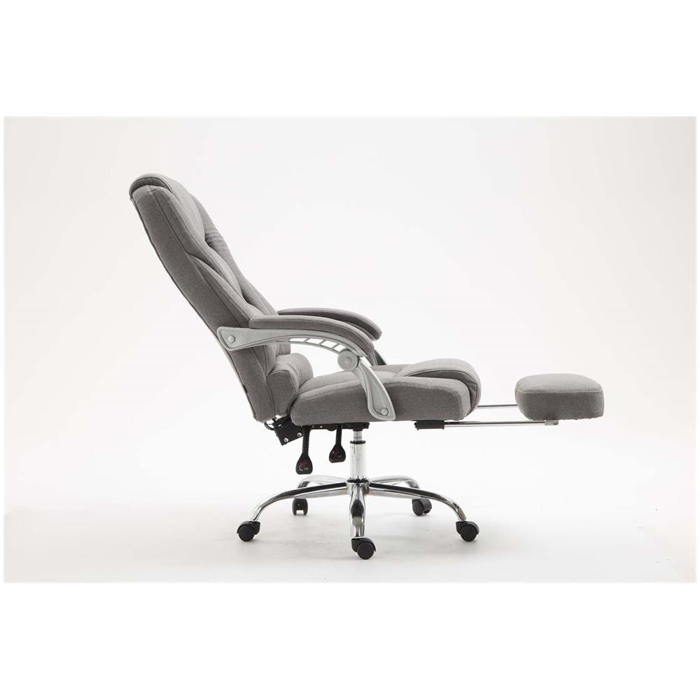 Sedia Ufficio Pacific in Tessuto - Poltrona Direzionale Ergonomica Imbottita con Poggiapiedi - Sedia Studio Carico Max 150KG Grigio - Foto 2