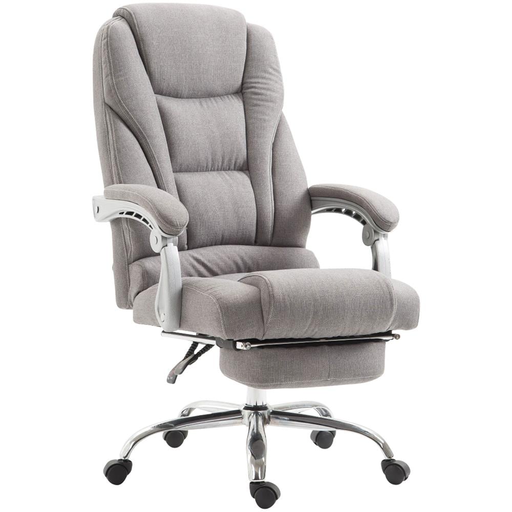 Sedia Ufficio Pacific in Tessuto - Poltrona Direzionale Ergonomica Imbottita con Poggiapiedi - Sedia Studio Carico Max 150KG Grigio - Foto 4
