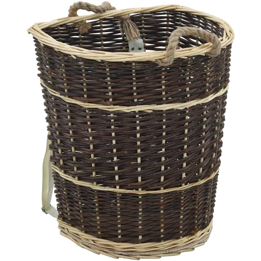 Cesta Per Legna Con Spallacci 44,5x37x50cm Salice Naturale - Foto 1
