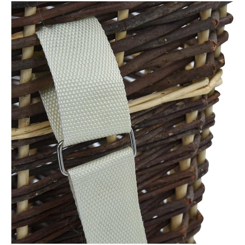 Cesta Per Legna Con Spallacci 44,5x37x50cm Salice Naturale - Foto 8