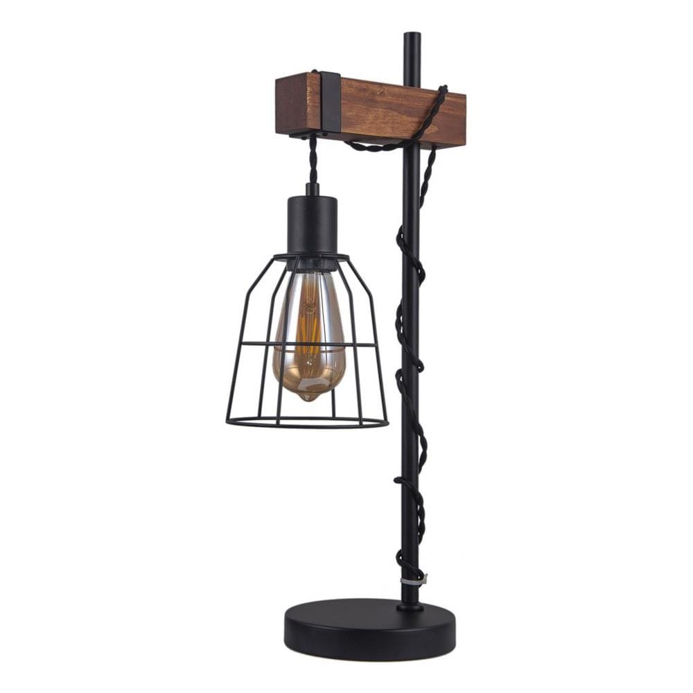 Lampada Da Tavolo Industriale E Retrò Nera Opaca 1 Luce, E27 - Foto 1